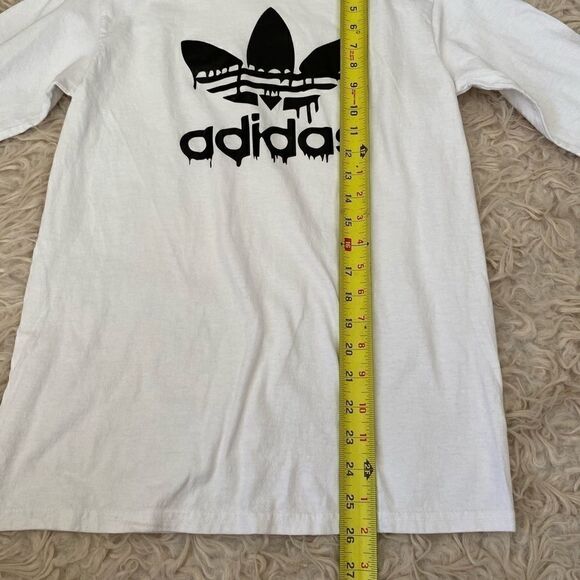 Melting Adida logo long sleeve crewneck adult unisex T-shirt streetwear top SM - Picture 6 of 7